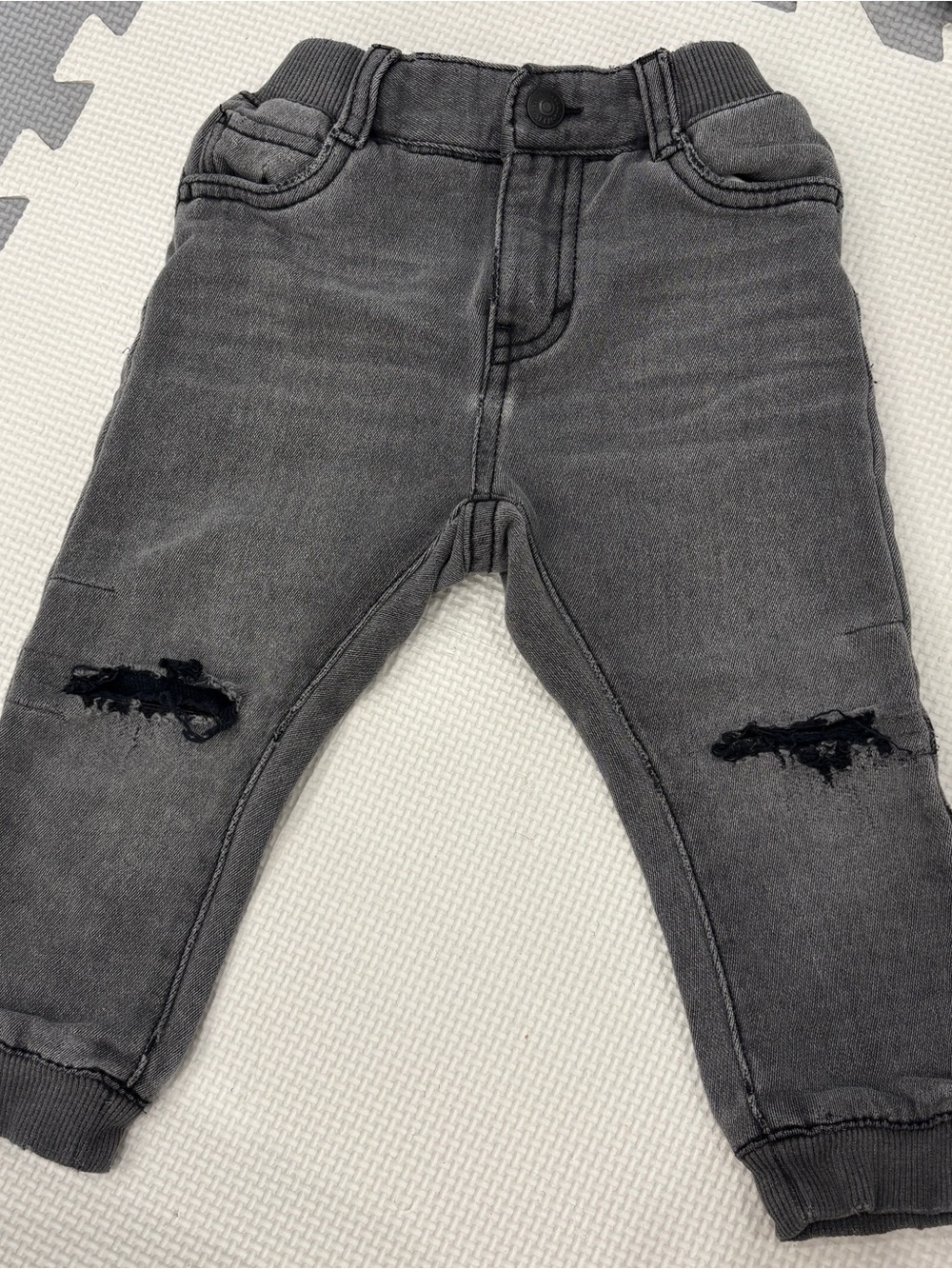 Levi's Jeans Boys 24M Regular Fit Denim Jogger Pants Ribbed Waist Cuffs Toddler